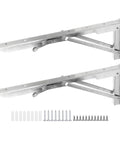 Beefy Foldable Wall Shelf And Bench Table Bracket Heavy Duty Stainless Steel Mount with screws, 280kg capacity, space-saving
