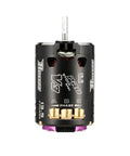 Front view of Beefy Rocket V3 540 13.5T 3200KV Sensored Brushless RC Motor with CNC aluminum heatsink and dual sensor ports.