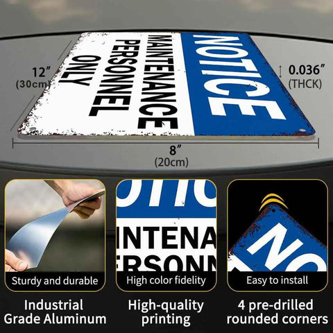 12 By 8 Inch Aluminum Maintenance Crew Only Notice Metal Sign For Indoor Outdoor Use No Nonsense Durable Rust Resistant Weatherproof