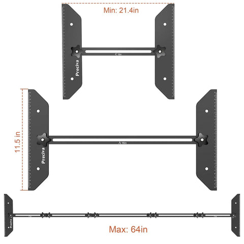 Stair Tread Template Tool For DIY Projects, Handy Adjustable Jig And Shelf Layout Gauge, shown at 21.4in and 64in settings