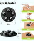 Installation guide for Self Adhesive 360 Degree Swivel Caster Wheels For Appliances And Small Furniture, showing cleaning, sticking process.
