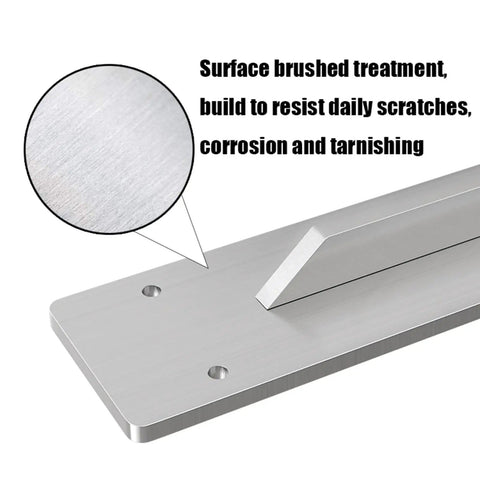 Heavy Duty Stainless Steel L Shaped Shelf Bracket Wall Mounted Brushed Finish showing surface brushed treatment for durability.