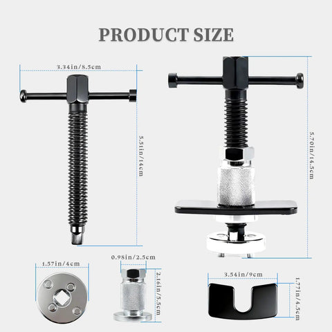 Heavy Duty Brake Caliper Tool For Cars And Trucks Piston Rewind Kit dimensions and components layout with steel finish