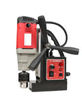 Heavy Duty Portable Magnetic Drill Press With Rock Solid Suction Base adjustable speed control and drill bit holder.
