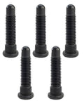 Beefed Up Oversized Wheel Studs With Coarse Threads And Short Knurls Super Tough 5/8 Inch Replacement Hardware For Hot Rods And Work Trucks Set Of Five in black finish.
