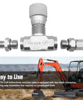 Hydraulic Flow Control Valve For Mini Excavator 1-2 Ton STB-G3/8 Bidirectional Restrictor With Two Sided Connectors