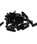 High Grade Black Plastic Dishwasher Rack End Caps 3mm 200 Piece Collection, black caps for prong protection.