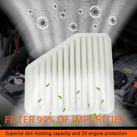 Engine Air Filter Fits Toyota Camry V6 2007 2011, RAV4 2006 2012, close-up of filter capturing impurities for improved performance