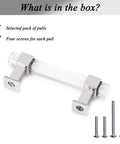 10 Pack 5 Inch Center To Center Adjustable Cabinet Handles with Square Acrylic Tube and Zinc Alloy Base, Polished Chrome Finish