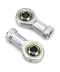 8mm Rod End Bearing Set 10 Pcs M8x1.25 Female Right Hand Thread Self Lubricating Articulated Bearings With Bronze Seat Ring And Hardened Chrome Plated Ball Built Tough For Linkages, two silver rod ends