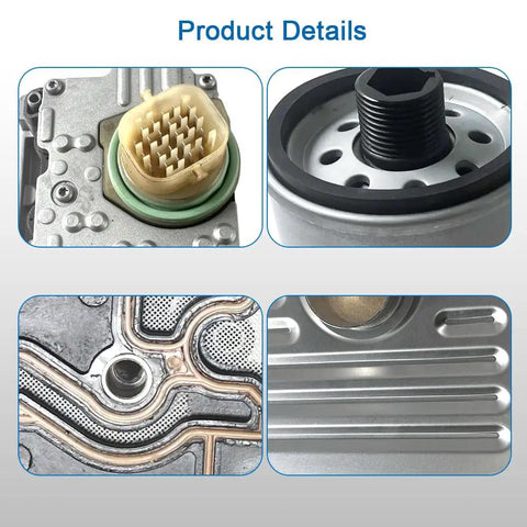 545RFE Transmission Solenoid Block Service Kit With Filters And OE Parts Replaces 5170877AA 52119435AB D72420 For 4WD Models Keeps Shifts Smooth And Your Transmission Cruisin Longer. close-up of solenoid block and filters