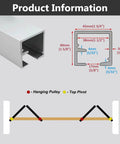 Heavy Duty Folding Sliding Door Rail Kit With Adjustable Barn Door Hardware Track dimensions and components diagram.