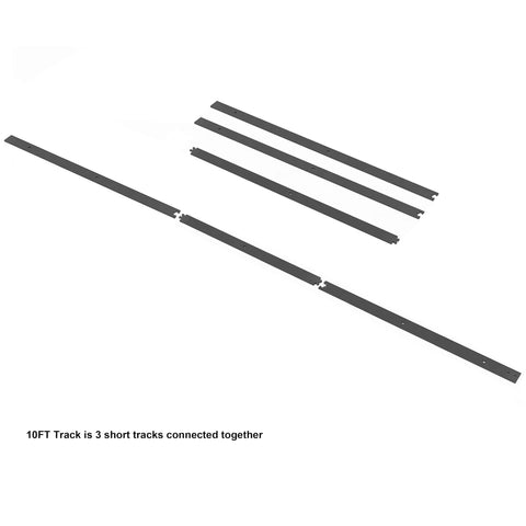 10Ft Sliding Library Ladder Hardware Kit For Home Office With Bottom Wheels And Brakes, 300 Lb Max Load, Complete Track