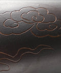 Close-up of USZWBY Modern Round Vessel Vanity Sink Above Counter Basin ceramic wash counter, featuring elegant cloud designs.