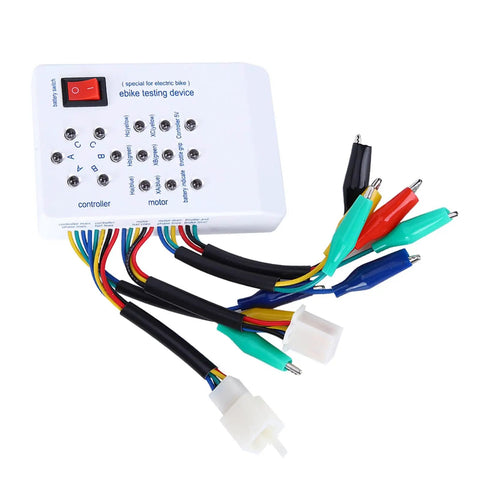 Heavy Duty Brushless Motor Tester For Electric Bikes And Scooters Delivers Dead Nuts Reliable Hall Sensor And Phase Winding Diagnostics With Quick Self Check, featuring multiple plugs and testing interface.