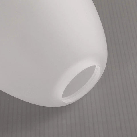 Close-up of bell shaped frosted glass shade for ceiling fans and pendant lights replacement lipless glass cover with 1 5 8 inch fitter