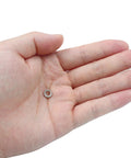 Split lock washer #8, stainless steel, silver, held in open palm