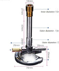 Bunsen Burner For Lab Natural Gas With Flame Stabilizer And Air Mixer, Gas Regulator Included, Propane Compatible, measurements shown