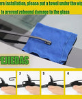 Installation guide for Prime Front Wiper Blades 24 Plus 19 Inch Set Oem Quality with a towel under wiper arm.