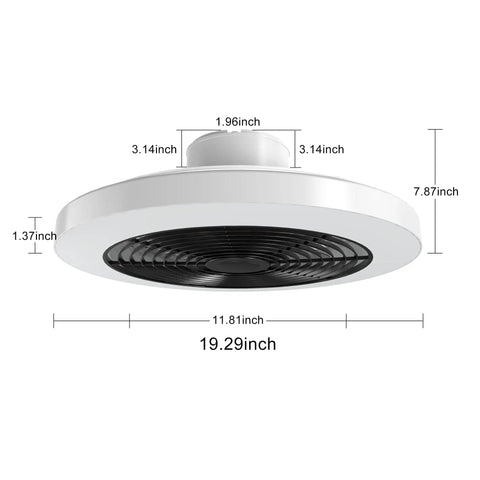 Dope Smart Ceiling Fan With Lights, Modern Ceiling Fan With Alexa, Google Assistant, App Control, RGB Backlighting And Front Triple Hue Lighting dimensions.