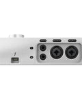 Back view of Apollo Solo Heritage Edition Desktop 2x4 Thunderbolt 3 Audio Interface With Unison Preamps showing ports and connections