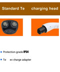 Plug And Play Portable 3.5Kw 7Kw EV Charger Nacs Socket Evse Fast Charging Cable With Cee Plug IP67 Waterproof Heavy Duty Electric Vehicle Adapter For Weekend Warriors showing charging head with IP54 rating.