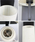 Close-up of Farmhouse Black Wall Sconces Set Of Two, Modern 1 Light Hardwired Matte Black Wall Lamp With Fabric Shade details