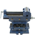 Cross Slide Vise Drill 5 Inch 2 Way XY Heavy Duty Clamp for Metal Milling and Drilling Machines Blue Precision Workholding Vise With Dual Handles for Accurate X and Y Axis Movement and Secure Clamp, blue cast iron vise