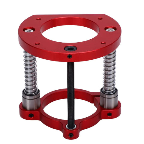 Router Lift Base With Adjustable Insert Plate And Two Jaw Clamps, 70mm Stroke For 64-66mm Trimming Routers, red aluminum base