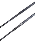 Rugged 18 Inch Full Extension Drawer Slides With Ball Bearings For Side Mount Cabinets Four Pack Black Steel Rails shown from above.