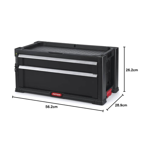 Unfitted Black Tool Chest With 22.1 By 11 By 10.3 Inches Dimensions For Basement, Garage, Workshop And Hobby Room