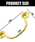 6 Piece Brass Cabinet Pulls Vintage Gold Handle With 80mm Hole Centers Traditional Bail Style Hardware Size Dimensions
