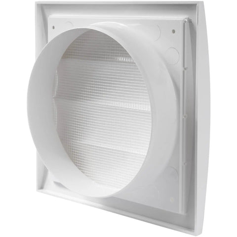 White ABS 6 Inch Dryer Vent Cover With Flaps And Insect Screen For Exterior Walls And Ducts Outdoor Vent Cover For House And Kitchen Fits Standard 6 In Dryer Vents No Fuss Installation