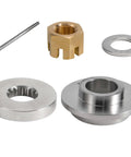 All In One Boat Propeller Installation Kit For Suzuki Outboards 50 To 140 HP With 15 Spline Shafts Includes Thrust Washer Spacer Washers Nut And Cotter Pin For Quick No Fuss Secure Mounting components laid out