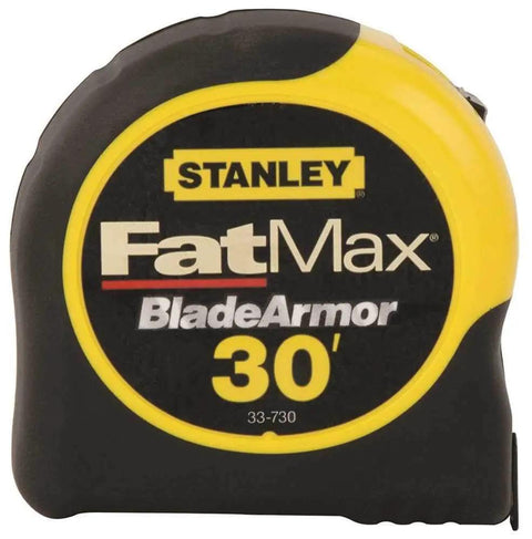 FatMax Tape Measure 1-1/4 Inch By 30 Foot Yellow And Black Case Heavy Duty Steel Blade With Locking Mechanism Magnetic Hook