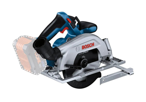 Badass 18V Cordless Brushless Circular Saw With Slick Six Point Five Inch Blade and Rock Solid Aluminum Shoe, showing compact design and blade.