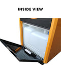 Inside view of the Straight Up Powerhouse Dual Hose Portable Air Conditioner And Commercial Grade Heater showing water tank.