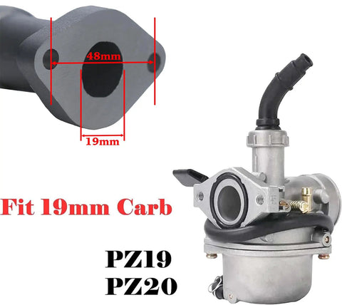 Beefed Up Aluminum Racing Performance Intake Manifold For Coleman CT100U CC100X 98cc Mini Bike And Predator 79cc 3HP Engine Go Kart SK100 CK100S Massimo MB100 GMB100 FRP Mini Dirt Bike Parts showing 19mm fitment