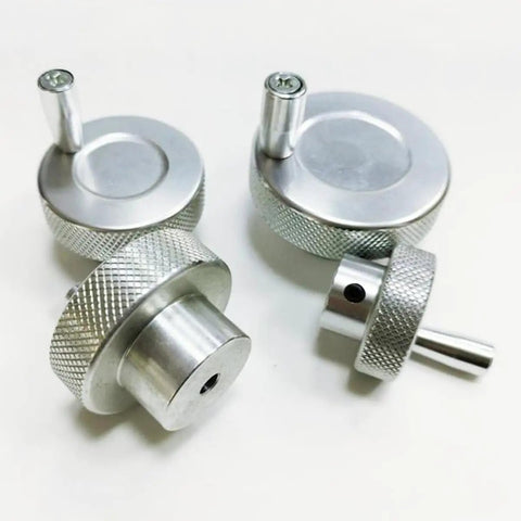 Solid Aluminum Handwheel 80mm OD For Milling Machine And Lathe With Smooth Spin And Easy Install Durable Build Perfect For Shop Grinds, shown with set screw