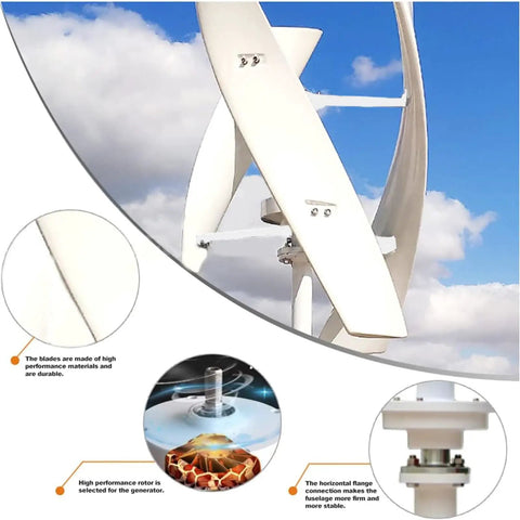 13000W Wind Turbine Kit With MPPT Controller For 12V 24V Systems Three Blade Portable Horizontal Turbine Low Noise
