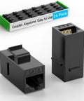 Cat6 Keystone Coupler 24 Pack Female to Female Ethernet Jack for Wall Plate and Patch Panel RJ45 Inline Connector Black