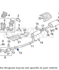 Exhaust system diagram highlighting placement of Exhaust Spin Lock Nut Set 10 Pcs M10-1.25 Serrated Flange Nuts for Honda