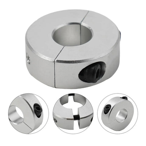 High Grade Aluminum Alloy Double Split Shaft Collar Clamp Locks Shafts Smooth With Anodized Finish Handling Soft Materials Better Than Generic For Hardcore Users Seeking Rock Solid Hold Keeping Rig Running Clean No Problems Where Gear Gets Job Done Quick, silver split shaft collar clamp