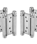 Heavy Duty 5 Inch Stainless Steel Double Action Door Hinges For Cafe And Saloon Swing Doors Self Closing 4 Pack Two Pairs