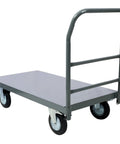 Heavy Duty Platform Truck Workhorse Dolly Cart With Wheels 24x48 Inch Flatbed Hand Truck Steel Deck 2000 Lb Capacity For Moving In Warehouse Garage Or Home Use, side view