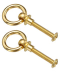 Brass Ring Drawer Pulls Set 2 Pieces 0.79 Inch Gold Tone Cabinet Knobs And Drawer Rings With Screws For Dresser Closet Cupboard