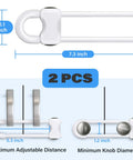 Kid Proof Cabinet Locks For Babies U Shaped Child Safety Latches Adjustable Tool Free Install Pack Of 2 For Cabinets And Drawers