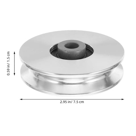 Two Pack Aluminum Pulley Wheels 75mm Heavy Duty For Gym Cable Machines And Home Gym Weight Training Rope Pulley And Wire Pulling Attachments For Durable Cable Workouts And Garage Exercise, 75mm aluminum pulley wheel