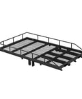 Heavy Duty Metal Trailer Cargo Carrier Kit For One Ten Scale RC Crawler Cars with black mesh steel tray design.