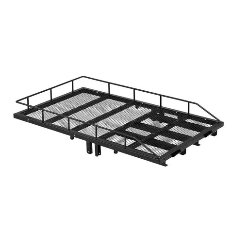 Heavy Duty Metal Trailer Cargo Carrier Kit For One Ten Scale RC Crawler Cars with black mesh steel tray design.